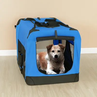 Produktbild von [pro.tec] Hundetransportbox (königsblau - faltbar) Gr. M