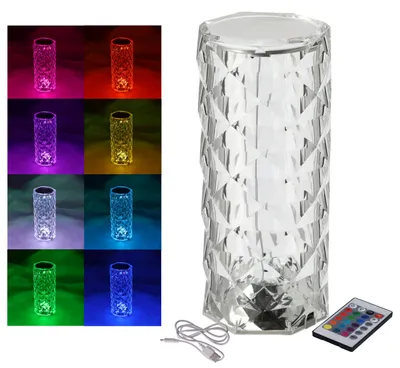 Obrázok produktu pre Nabíjateľná stolná LED lampa so 16 farbami - cca 22 x 9,5 cm - USB kábel a diaľkové ovládanie
