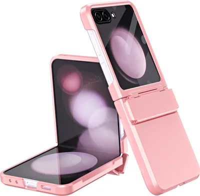 Immagine prodotto di Custodia per Samsung Galaxy Z Flip 6 / Z Flip 7 FE Cover rigida antiurto con protezione della cerniera e piccola pellicola protettiva sullo schermo Rosa