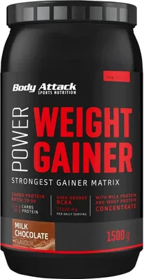 Produktbild von Body Attack Power Weight Gainer 1500g Milk-Chocolate