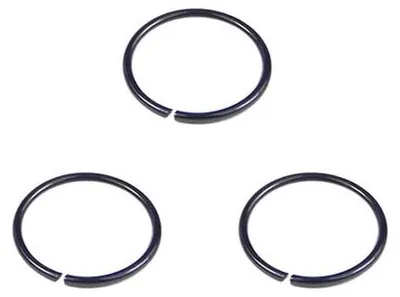 Productafbeelding van DENI 3 zwarte neusringen, diameter 8 mm en zeer dun, dikte 0,6 mm, zonder veertjes