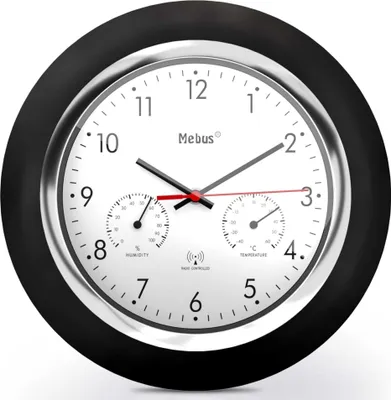Image de Mebus 19453 Horloge murale radiocommandée avec thermo-/hygrome