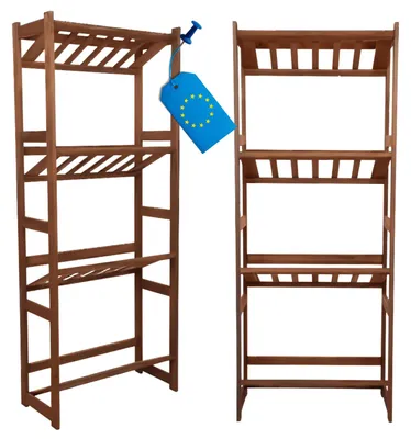 Produktbild von MODO24 Kistenregal Holz, 4 Kistenböden, 4 Getränkekisten, Getränkekistenhalter, Lagerregal, Keller, Massivholz Kiefer, 175,4x70x33 cm, Braun, LSR