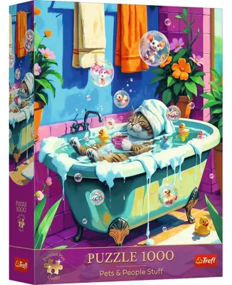 Produktbild von Trefl, Katze in der Badewanne, 1000 Teile Premium Plus Puzzle