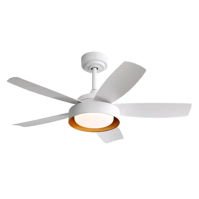 Image de Parrot Uncle 107 cm Ventilateur de plafond avec lumière LED 22W, 6 vitesses, moteur DC, télécommande, silencieux, blanc pour chambre à coucher