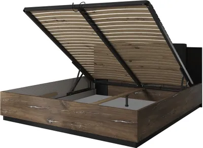 Obrázek produktu pro Manželská postel 180x200 s úložným prostorem LJUBA - dub flagstaf
