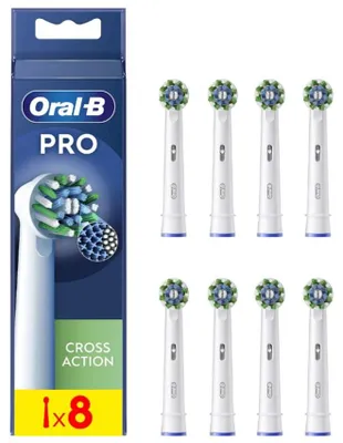 Zdjęcie produktu dla Oral-B | Replaceable toothbrush heads | EB50RX-8 Cross Action Pro | Heads | For adults | Number of brush heads included 8 | White