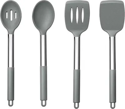 Image de Set de spatules et cuillères de cuisine en silicone - 4 pièces (Gris 4)