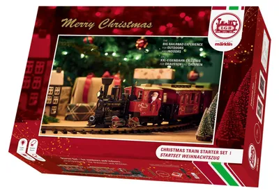 Starterset Weihnachtszug, Spur G, 1:22,5, Lok + 2 Waggons