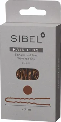 Produktbild von Sibel Haarklemmen gewellt braun 70mm-50st