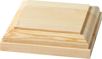 A wooden post cap on a white background.
