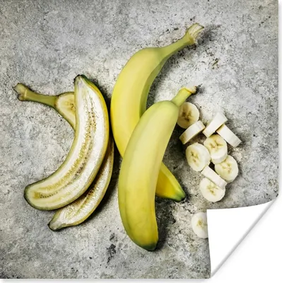 Produktbild von MuchoWow® Poster Banane - Obst - Stein 75x75 cm - Wand Dekoration