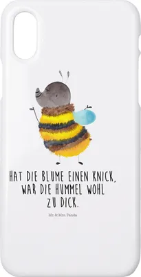 Produktbild von Mr. & Mrs. Panda Iphone 10 Handyhülle Hummel flauschig - Weiß - Geschenk, Cover, X, Natur, Blume, Hülle, Biene, Lustige Sprüche, Handy