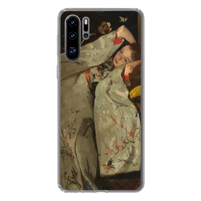 Produktbild von MuchoWow® Handyhülle Schutzhülle Hülle für Huawei P30 Pro Mädchen im weißen Kimono - Gemälde von George Hendrik Breitner Silikon Softcase Handy Hülle - Schutzdeckel