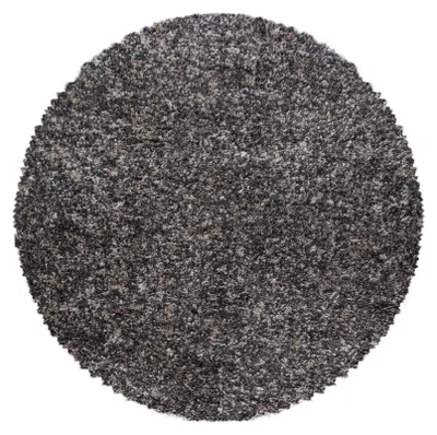 Image de Enjoy Shaggy tapis poils longs rond Ø 120cm taupe