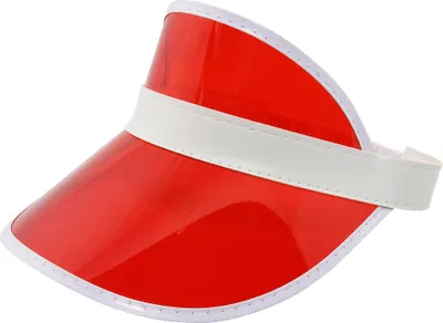 Produktbild von Visor Cap - Retro Schildkappe - 80s Poker Schildmütze rot-weiß