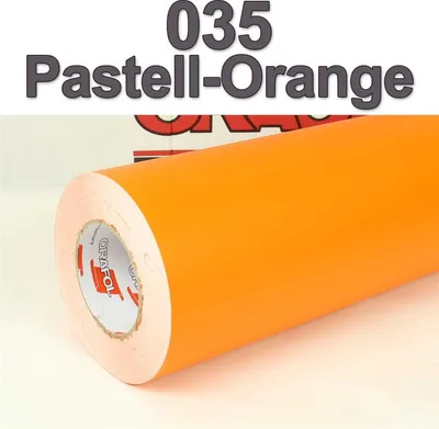 Produktbild von (6,95€/m²) Oracal® Möbelfolie 035 Pastell-Orange Matt 31,5 cm Breite Laufmeterware selbstklebende Folie Plotterfolie Klebe Folie Oracal 631 matte Küchenfolie