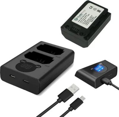 Produktbild von Trade-Shop Akku ersetzt Sony NP-FZ100 1600mAh + Doppel-Ladegerät Dual Charger Micro-USB Typ-C kompatibel mit Sony Alpha 8S III ILCE-7M4 ILCE-9M2