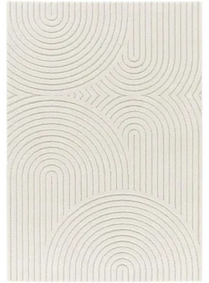 Produktbild von Weißer weicher Teppich mit modernem grafischem Relief 200x290
