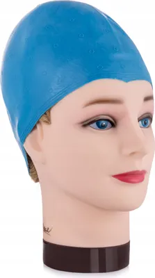 Produktbild von Ponik's Strähnenhaube aus Gummi für Stränchen, Balayage Set, Zubehör mit Strähnennadel und Färbepinsel, Haken für das Färben von Haaren, Haarstyling Werkzeuge, Strähnenhaube Kreuzlöchern