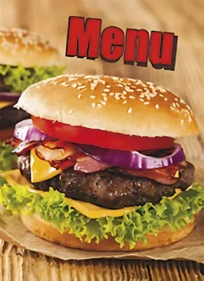Produktbild von Menü Speisekarte mit 6 Hüllen A4 aus Burger