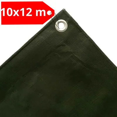 Obrázek produktu pro Plachta s oky 10x12m (120m²) 210g/m² zelená PVC plachta Látková plachta Zahradní plachta