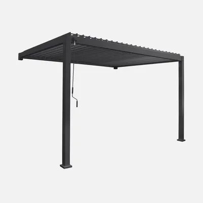 Produktbild von sweeek - Wand Pergola mit Lamellendach 3x4m Triomphe - Anthrazit