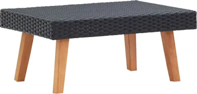 Produktbild von The Living Store Garten-Couchtisch Poly Rattan Schwarz