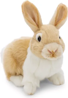 A plush toy rabbit is shown against a white background.
