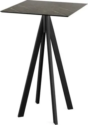 Obrázek produktu pro Infinity - Barový stůl, černý rám + deska z HPL mramoru Midnight, 70x70 cm, 1 kus