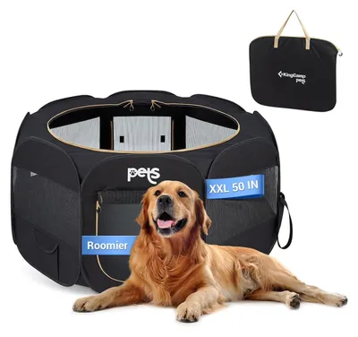 Produktbild von Hundebox Haustierbox Welpenlaufstall - 127 x 127 x 60 cm - Schwarz - Faltbar