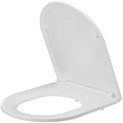 Obrázok produktu pre Sedátko na toaletu, vyrobené z odolného materiálu Duroplast, ergonomický dizajn, biela farba, tvar D