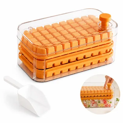 Produktbild von Eiswürfelbereiter Set mit Box und Deckel, 3 Eiswürfelformen für 150 Eiswürfel, schnell lösbar, BPA frei, ideal für Cocktail und Whisky
