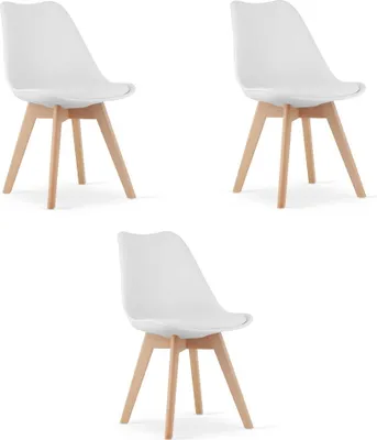 Produktbild von Valora MARK Stuhl Weiß 3er-Set | Trio eleganter weißer Stühle