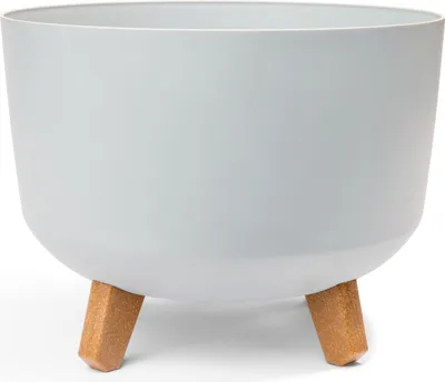 Produktbild von Moderner Blumentopf Ø 29 cm – Runder Übertopf mit Einsatz, Wasserreservoir & Steckfüßen – Matt, für Innen & Außen