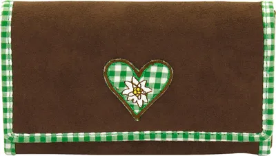 Produktbild von Friedrich Lederwaren Damen-Überschlagbörse Bavaria velvet braun/grün, 13004-7