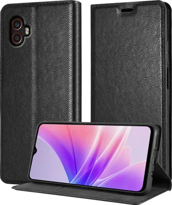 Produktbild von Cadorabo Hülle für Samsung Galaxy XCover 6 PRO in NACHT SCHWARZ Schutzhülle mit Magnetverschluss, Standfunktion und Kartenfach Flip Case Cover Etui Handy Klapp Hülle Book Tasche
