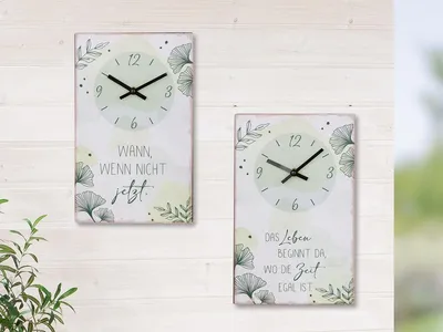 Zdjęcie produktu dla Gilde Wanduhr, rechteckig, "Ginkgokranz"