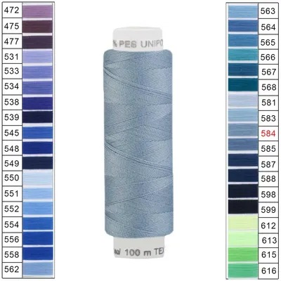 100m / 1 Spule Unipoly 120 TEX14x2 Polyester blaugrau