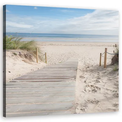 Produktbild von Leinwandbild Meer Sandlandschaft 50x50 Feeby Beige bild für die wand bereit zum aufhängen