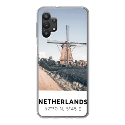 Produktbild von MuchoWow® Handyhülle Schutzhülle Hülle für Samsung Galaxy A32 5G Niederlande - Mühle - Wiese Silikon Softcase Handy Hülle - Softcase