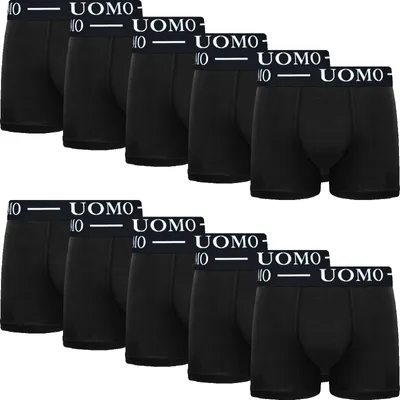 Produktbild von 10 er Pack Boxershorts Herren Deluxe Baumwolle Unterwäsche schwarz 7502 L