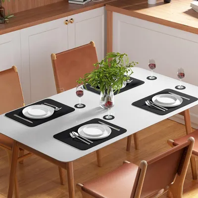 Produktbild von 12-teilige Platzsets - abwaschbar - Untersetzer - PVC - Platzmatte - 41 x 31 cm - rutschfest - hitzebeständig - schwarz