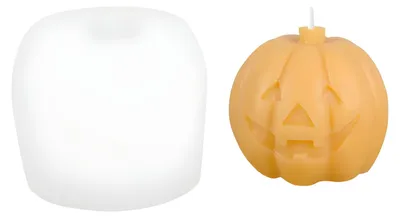 Produktbild von Silikon Kerzenform Seifen Gussform, Halloween, Kürbis, 69 x 68 mm, 139 ml