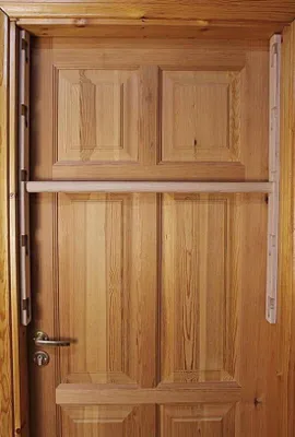 Imagen del producto de Barra de dominadas de madera - Barra para marcos de puertas - Entrenamiento de fuerza - 5 ajustes de altura - Hasta 100 cm - Color madera