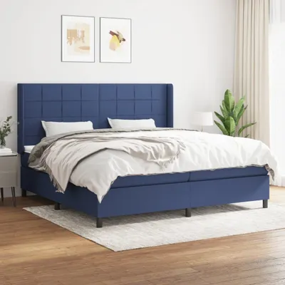 Produktbild von Cloris Designermöbel Boxspringbett mit Matratze Blau 200x200 cm Stoff 2024 Neu