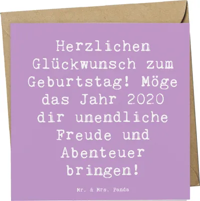 Produktbild von Mr. & Mrs. Panda Grußkarte Spruch 2020 Geburtstag Freude - Lavendeltraum - Geschenk, faltkarte, doppelkarte, Liebe, anlasskarte, Feiern, Happy Birthday, Klappkarte