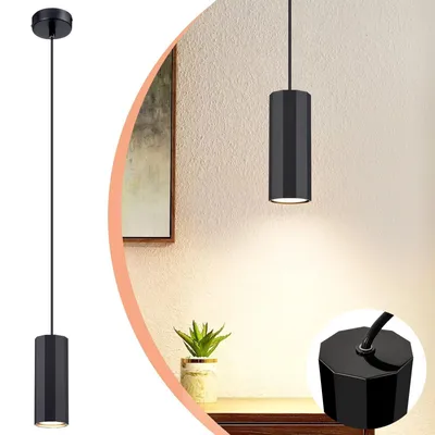 Obrázek produktu pro ZMH závěsné světlo černý kov 1 plamen závěsná lampa závěsná lampa GU10 moderní průmyslové závěsné světlo do obývacího pokoje jídelny kuchyně ložnice