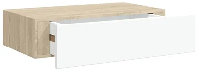 Obrázek produktu pro vidaXL Nástěnná zásuvková police dub a bílá 40 x 23,5 x 10 cm MDF