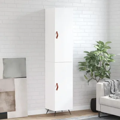 Produktbild von Highboard Hochglanz-Weiß 34,5x34x180 cm Holzwerkstoff